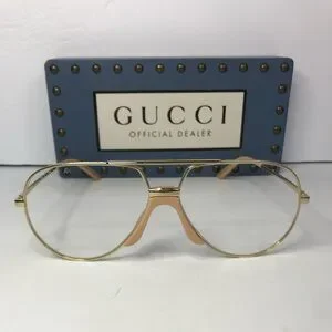 NWT Gucci GG0432S Aviator Sunglasses, Unisex Gucci | Accessories | Gucci 432 Gold Crystal Aviator Metal  main image 4